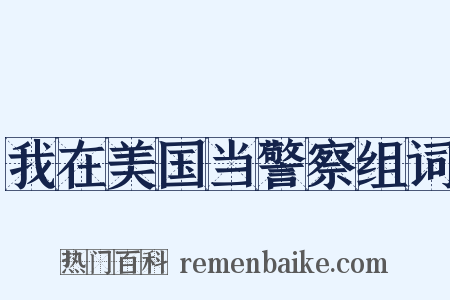 我在美国当警察组词是什么意思的图片